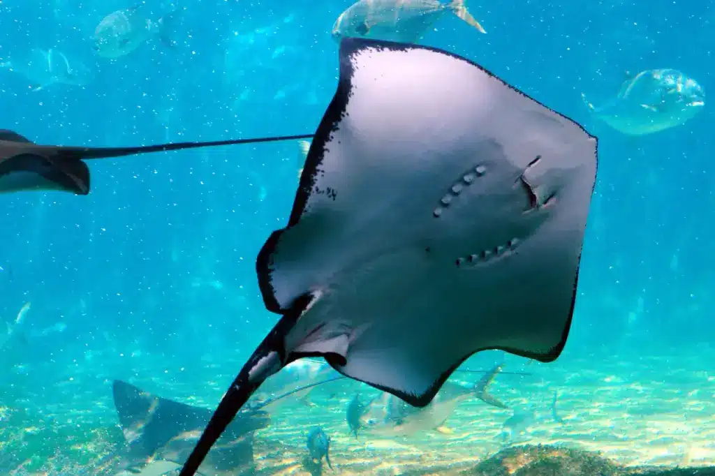 A Stingray Swimming In the Water 